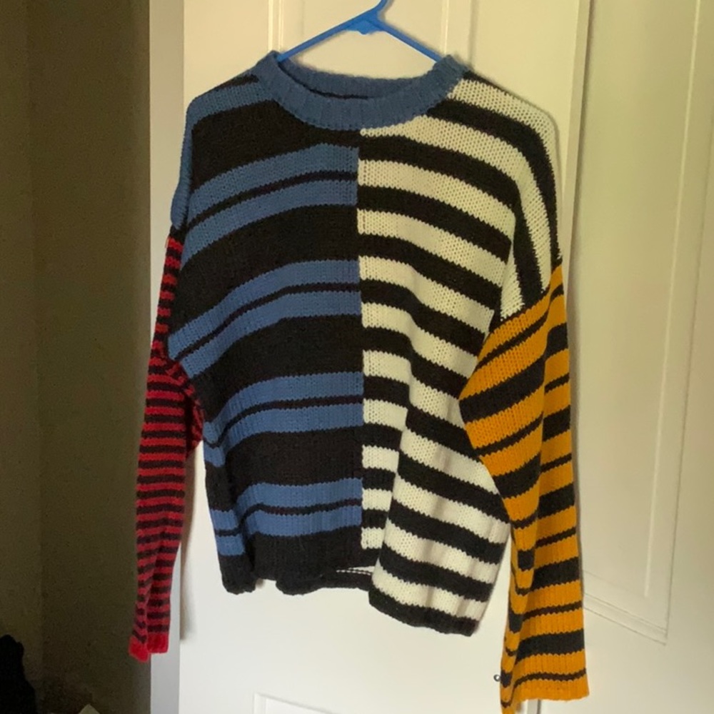 Colorblock striped sweater